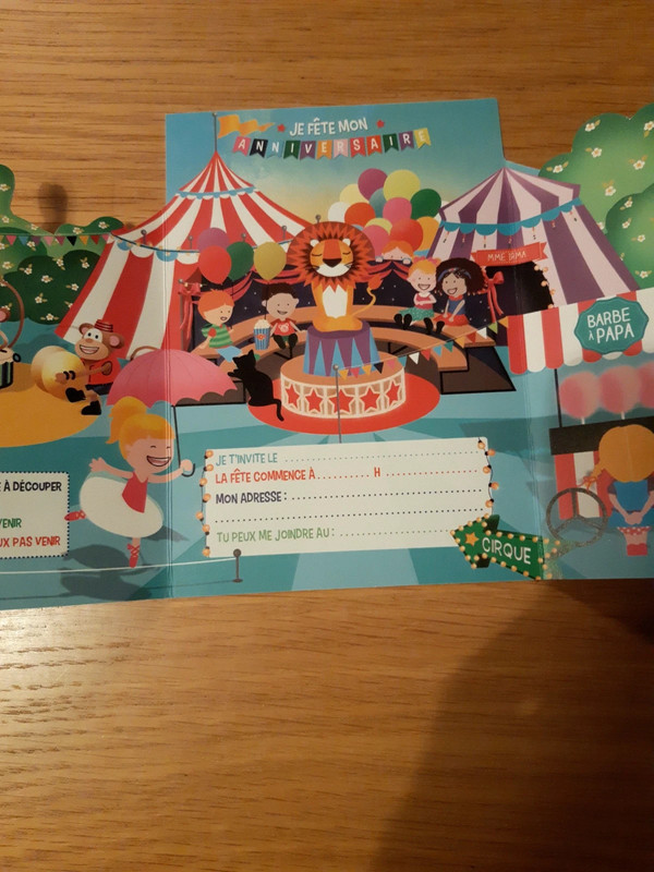 4 Cartes invitation anniversaire cirque  3