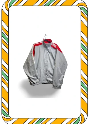 Veste tech Adidas - coupe vent gris et rouge taille L Y2K 00s 2003, marke: adidas, zustand: Sehr gut, größe: L, 18,00 €, 19,60 € beinhaltet Vinted-Käuferschutz Pro