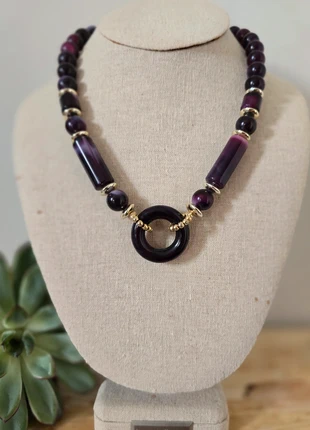 Collier fantaisie vintage année 80 ,Violet et doré, brand: Vintage Dressing, condition: Very good, €5.00, €5.95 includes Buyer Protection