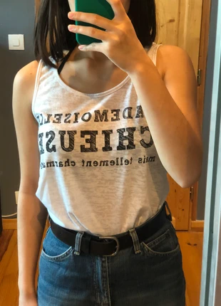 débardeur Mim blanc / gris clair , marke: Mim, zustand: Neu, größe: XS / 34 / 6, 1,00 €, 1,75 € inklusive Vinted-Käuferschutz