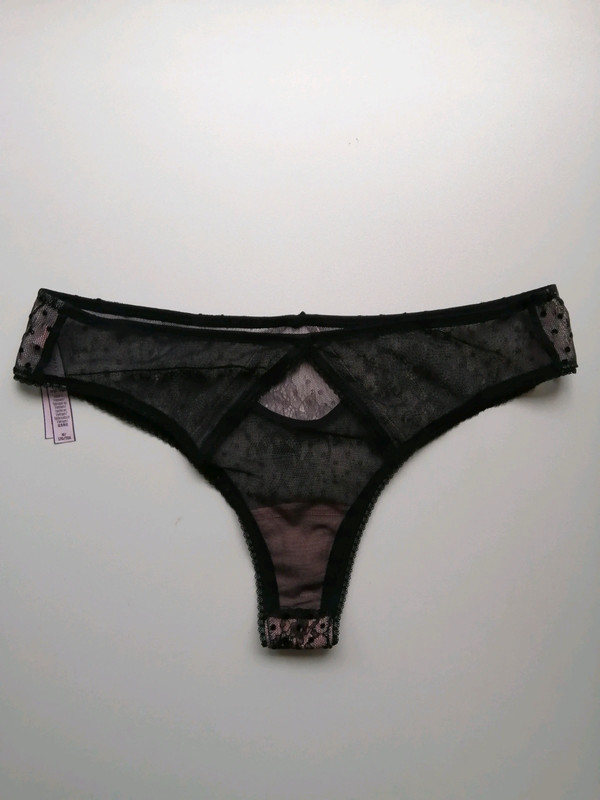 Culotte noire et rose en dentelle Victoria's Secret