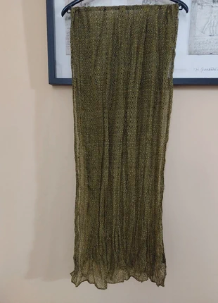 Sciarpa in tessuto effetto crinkle, color verde-oro e nero, OVS, brand: OVS, condizioni: Ottime, €5.90, €6.90 include la Protezione acquisti