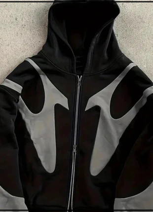 Gilet Zippé Noir Y2K Streetwear Vintage Motif Croix, marque: y2k, état: Neuf sans étiquette, taille: L, 54,90 €, 58,35 € Protection acheteurs incluse