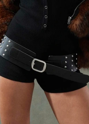 Wide silver studded belt, brand: ASOS Design, condition: New without tags, size: Adjustable, €12.00, €13.30 includes Buyer Protection