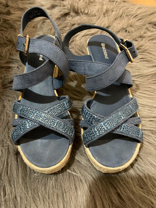 groei excelleren Verdeel Blauwe zomer sandalen met hak - Vinted