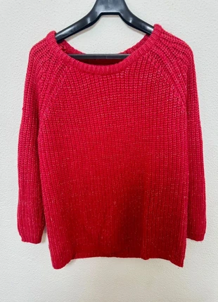 Jersey rojo con hilos plateados Pull and Bear, marca: Pull & Bear, estado: Muy bueno, tamaño: M / 38 / 10, 6,00 €, 7,00 € Protección al comprador incluida