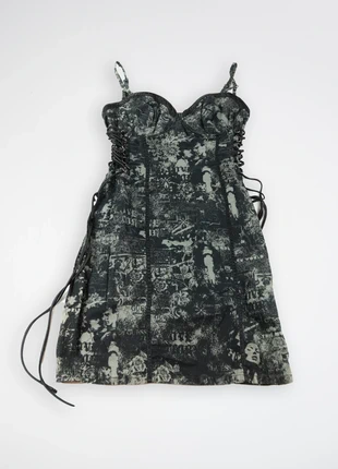 246DPR - Robe corset Guess années 2000, noir gris, XL, marca: GUESS, estado: Muy bueno, tamaño: XL / 42 / 14, 17,50 €, 19,08 € Protección al comprador Pro incluida