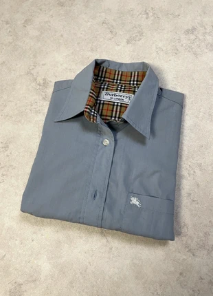 Chemise Chemisette Manche Courte Burberry Bleu Clair Ciel Femmes Taille S Coton Old Money, brand: Burberry, condition: Very good, size: S / 36 / 8, €30.00, €32.20 includes Buyer Protection