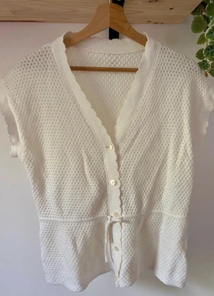 Gilet/Cardigan crème manches courtes cintré à la taille, brand: Vintage Dressing, condition: Very good, size: M / 38 / 10, €8.00, €9.10 includes Buyer Protection