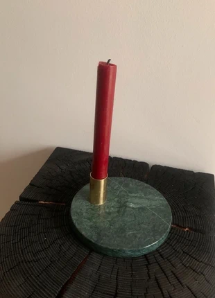 Bougeoir en marbre vert et métal doré, estado: Muito bom, €5.00, €5.95 inclui Proteção do Comprador