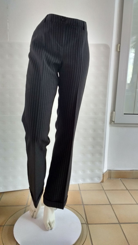 pantalon noir rayé T 36 Pimkie / p 551 1