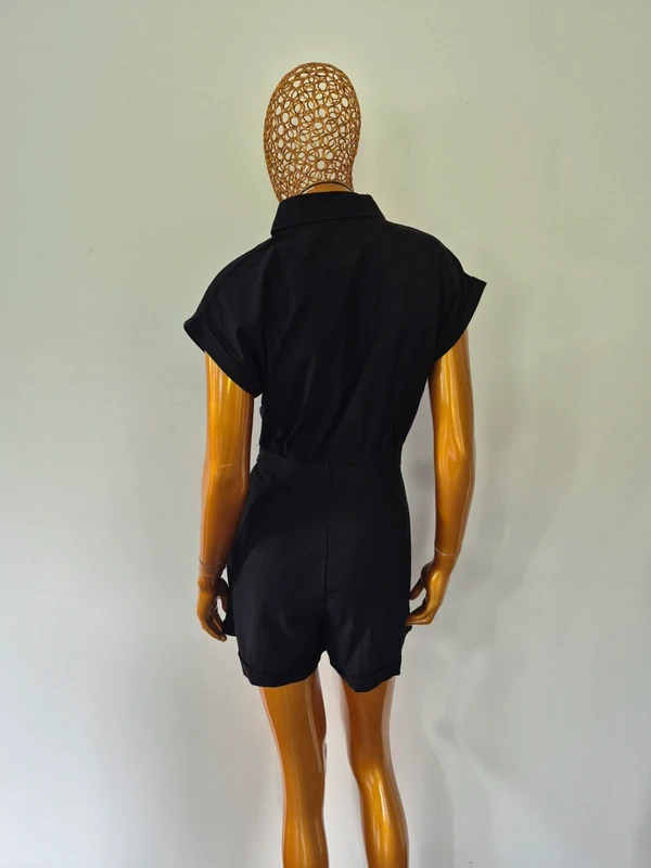 Combishort Noire Femme avec Poches et Ceinture Taille M/38 - photo numéro 2