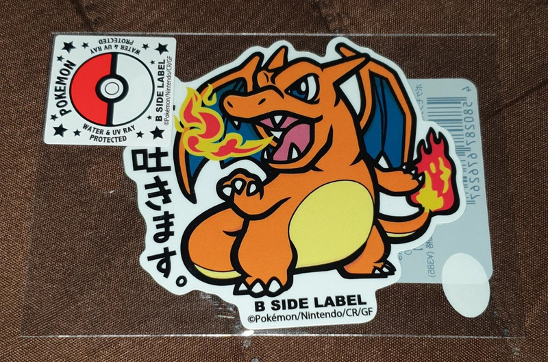 Adesivo b side label pokemon charizard stickers pikachu eevee 