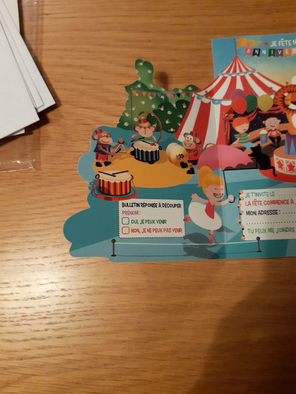 4 Cartes invitation anniversaire cirque  2