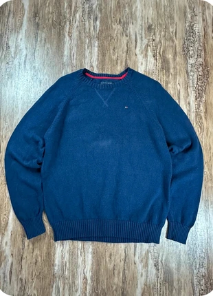 Pull col rond Tommy Hilfiger bleu marine logo brodé | Taille L enfant | sh95, merk: Tommy Hilfiger, staat: Heel goed, maat: S, € 11,95, € 13,25 inclusief Kopersbescherming Pro