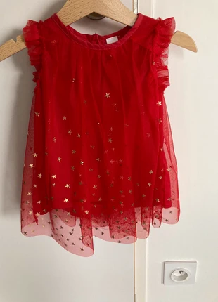 Robe 9 mois rouge étoiles dorées, marca: Tex Baby, estado: Muy bueno, tamaño: 9-12 meses / 74 cm, 3,00 €, 3,85 € Protección al comprador incluida