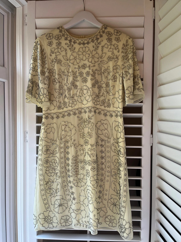 Pale yellow beaded dress | Vinted