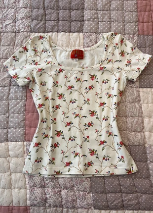 coquette white floral kenzo square neck top vintage romantic authentic, marque: COQUETTE, état: Très bon état, taille: M / 38 / 10, 30,00 €, 32,20 € Protection acheteurs (Pro) incluse