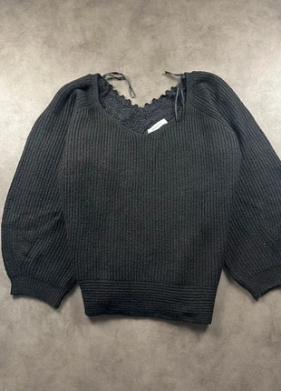 Pull noir Promod col rond maille épaisse détail dentelle au dos – Taille L, marque: Promod, état: Très bon état, taille: L / 40 / 12, 5,00 €, 5,95 € Protection acheteurs incluse