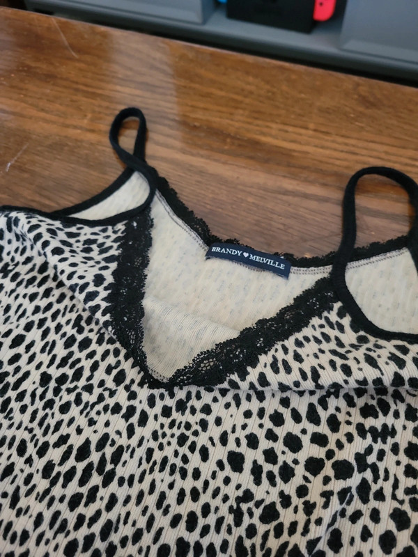 Brandy Melville Lace Trim Animal Print Cami 2