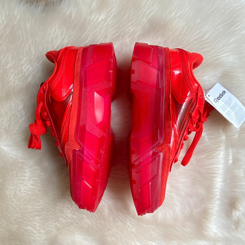 Solid Red Club C Cardi B Platform Reeboks 5