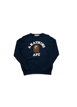 Navy Blue A Bathing Ape (BAPE) Knitted Sweatshirt - L, brand: Bape, condition: Very good, size: L, £95.00, £100.45 includes Buyer Protection Pro