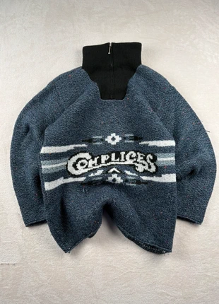 1/4 zip vintage 100% acrylique avec motif - Bleu - Taille S, marca: Vintage Dressing, estado: Muito bom, tamanho: S, €19.90, €21.60 inclui Proteção do Comprador