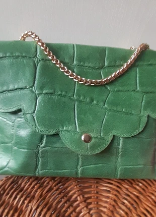 Sac cuir vert croco, brand: The Genuine Leather, condizioni: Ottime, €22.00, €23.80 include la Protezione acquisti