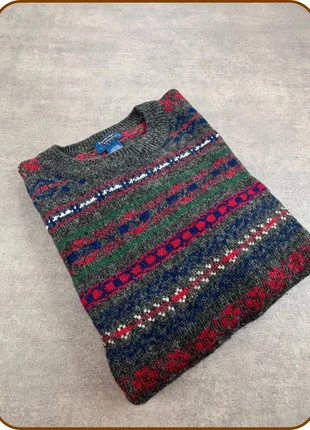 Pull vintage Cambridge Classics en pure laine motifs jacquard multicolores – taille L, marca: Vintage Dressing, estado: Muy bueno, tamaño: L, 23,00 €, 24,85 € Protección al comprador incluida