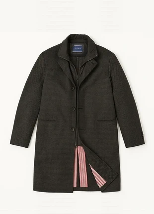 Manteau long en laine gris Tommy Hilfiger taille 50, motif pied de poule, marque: Tommy Hilfiger, état: Très bon état, taille: L, 90,00 €, 95,20 € Protection acheteurs incluse