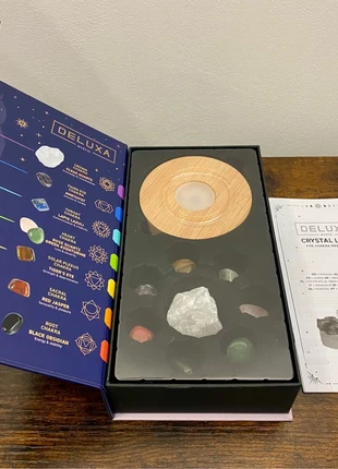 🎄Coffret deluxa crystal – set cristaux & lampe chakra, marca: Crystal, estado: Novo com etiquetas, €15.00, €16.45 inclui Proteção do Comprador