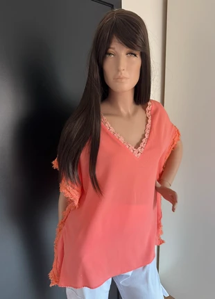 Blouse poncho taille unique corail peace n’love, marca: Peace n' Love, estado: Muy bueno, tamaño: Talla única, 5,00 €, 5,95 € Protección al comprador incluida