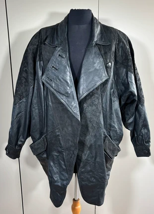 Vintage Y2K leren jas trenchcoat mantel | Echt leer | Lang model | Unisex retro stijl, merk: Vintage Dressing, staat: Goed, maat: L / 40 / 12, € 18,00, € 19,60 inclusief Kopersbescherming