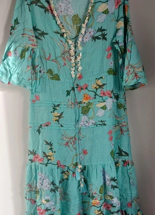 Last Queen Long Turquoise Dress with Shell Embellishments & Tassel Tie Belt – Size S (UK 10–12), brand: Last Queen, condition: Very good, size: L / 40 / 12, €8.99, €10.14 includes Buyer Protection