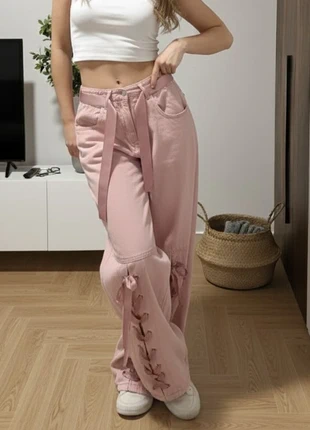 Pantalon rose large à rubans corset et taille haute – Taille S, marque: SoftRebel Paris, état: Très bon état, taille: S / 36 / 8, 53,90 €, 57,30 € Protection acheteurs (Pro) incluse