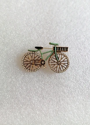 Broche vélo verte, style vintage, condition: New without tags, €4.80, €5.74 includes Buyer Protection