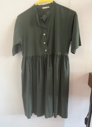 Abito estivo in cotone verde scuro, merk: Sand, staat: Heel goed, maat: L / 40 / 12, € 11,00, € 12,25 inclusief Kopersbescherming