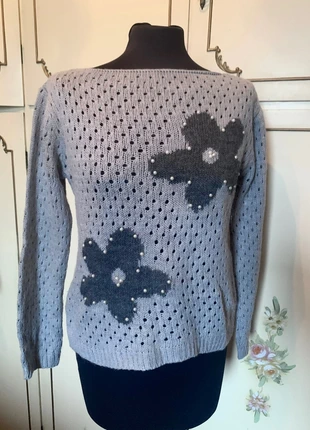 Pullover traforato con perle e fiori, marca: Made In Italy, estado: Muy bueno, tamaño: L / 40 / 12, 28,00 €, 30,10 € Protección al comprador incluida
