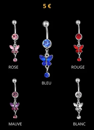 Piercing nombril - strass, état: Neuf avec étiquette, 5,00 €, 5,95 € Protection acheteurs incluse