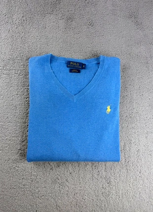 Pull Ralph Lauren slim fit col V bleu coton pima taille S, marque: Ralph Lauren, état: Très bon état, taille: S, 25,00 €, 26,95 € Protection acheteurs incluse