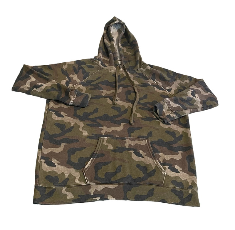 American Eagle Hoodie Men Large Green Camo Sweatshirt Pullover Sweater Workout