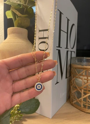 Collier inspi zag double range or et bleu type œil neuf, marque: ZAG, état: Neuf sans étiquette, 9,00 €, 10,15 € Protection acheteurs incluse