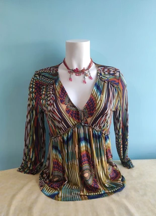 Blouse top multicolore Caroline Biss taille 40, merk: Caroline Biss, staat: Heel goed, maat: L / 40 / 12, € 30,00, € 32,20 inclusief Kopersbescherming