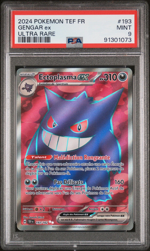 Carte Pokémon Ectoplasma EX 193/162 PSA 9 Ecarlate & Violet Forces Temporelles 1