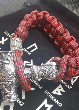Bracelet viking mjolnir marteau de thor bijoux nordique paracorde, condizioni: Ottime, €18.00, €19.60 include la Protezione acquisti Pro