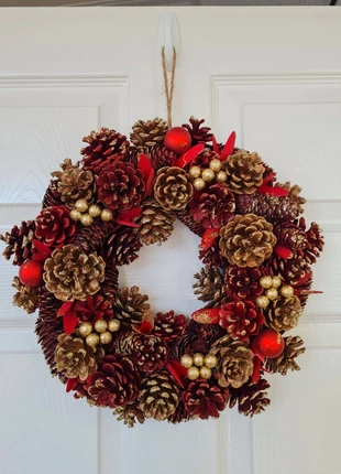Red Xmas Door Wreath 37cm, brand: Wreaths&Reindeers, condition: New with tags, £14.00, £15.40 includes Buyer Protection Pro