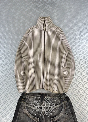 00’s asymmetrical knitted sweater handmade fitted full zip y2k style, marque: Vintage Dressing, état: Très bon état, taille: L, 44,90 €, 47,85 € Protection acheteurs incluse