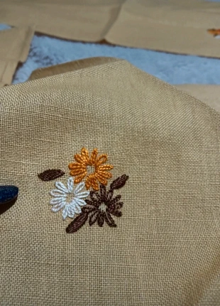 Set da te ricamo fatto a mano e tessuti a telaio a mano vintage anni 70 italiano, marque: Lino, état: Neuf avec étiquette, 37,00 €, 39,55 € Protection acheteurs incluse