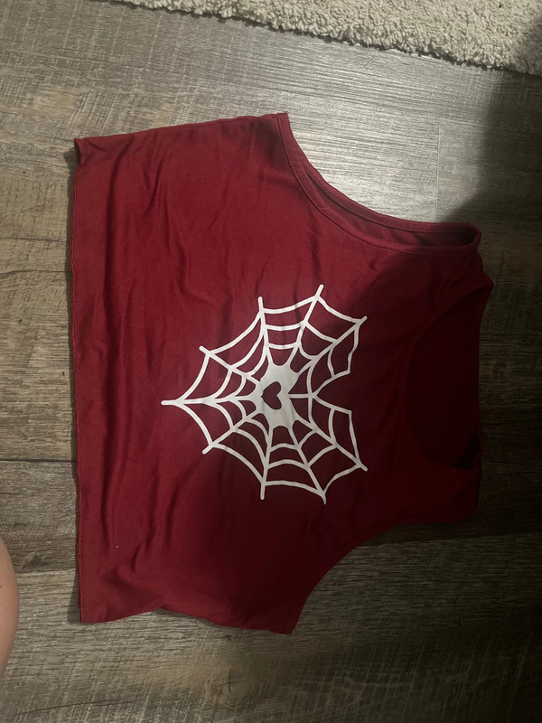 SHEIN spider web crop top 1