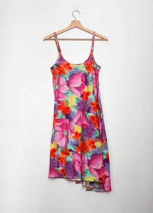 Floral cotton dress | Robe en coton imprimé fleurs multicolores, marque: Vintage, état: Bon état, taille: M / 38 / 10, 7,00 €, 8,05 € Protection acheteurs (Pro) incluse